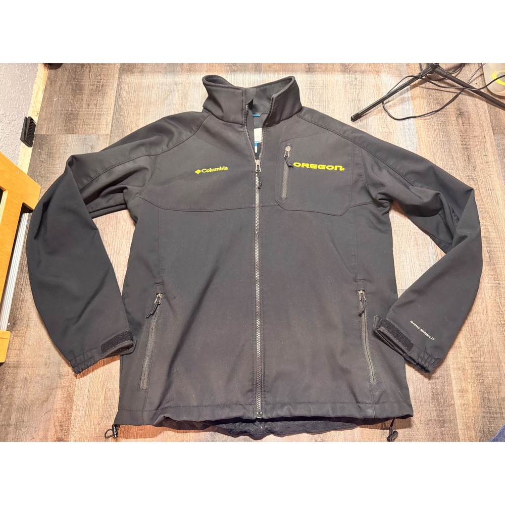 Columbia Mens Oregon Ducks Omni-Shield‎ Softshell Jacket Black Yellow Size Large